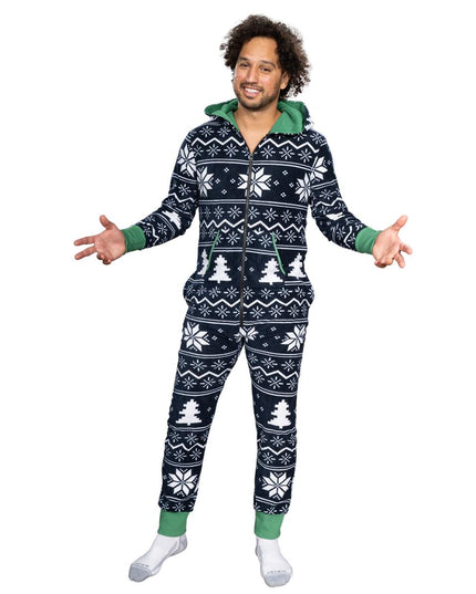 Ugly Christmas Sweater Fair Isle Adult Union Suit Pajamas