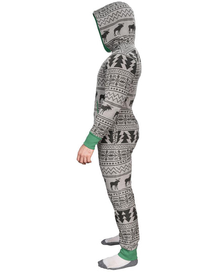 Ugly Christmas Sweater Fair Isle Adult Union Suit Pajamas