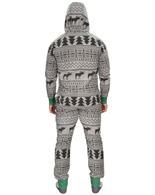 Ugly Christmas Sweater Fair Isle Adult Union Suit Pajamas