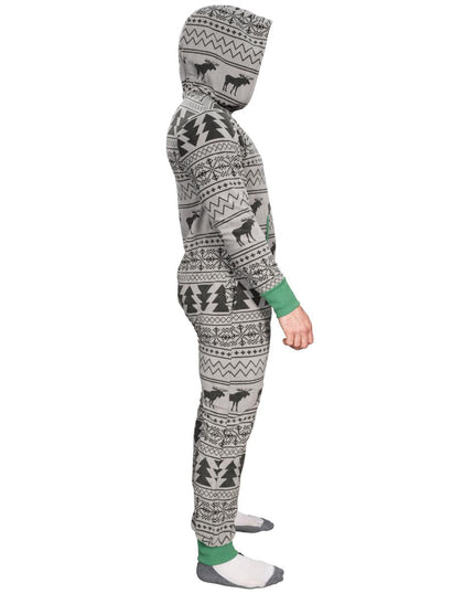 Ugly Christmas Sweater Fair Isle Adult Union Suit Pajamas