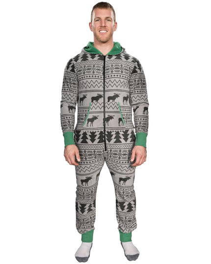 Ugly Christmas Sweater Fair Isle Adult Union Suit Pajamas