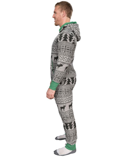 Ugly Christmas Sweater Fair Isle Adult Union Suit Pajamas