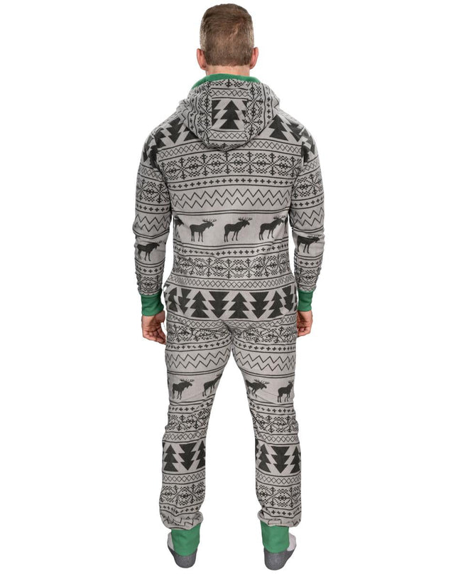 Ugly Christmas Sweater Fair Isle Adult Union Suit Pajamas