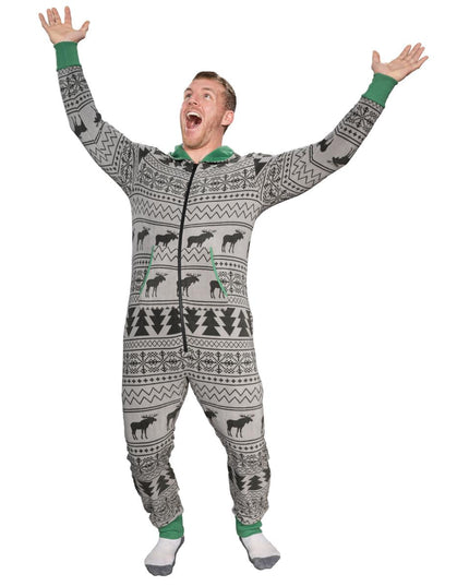 Ugly Christmas Sweater Fair Isle Adult Union Suit Pajamas