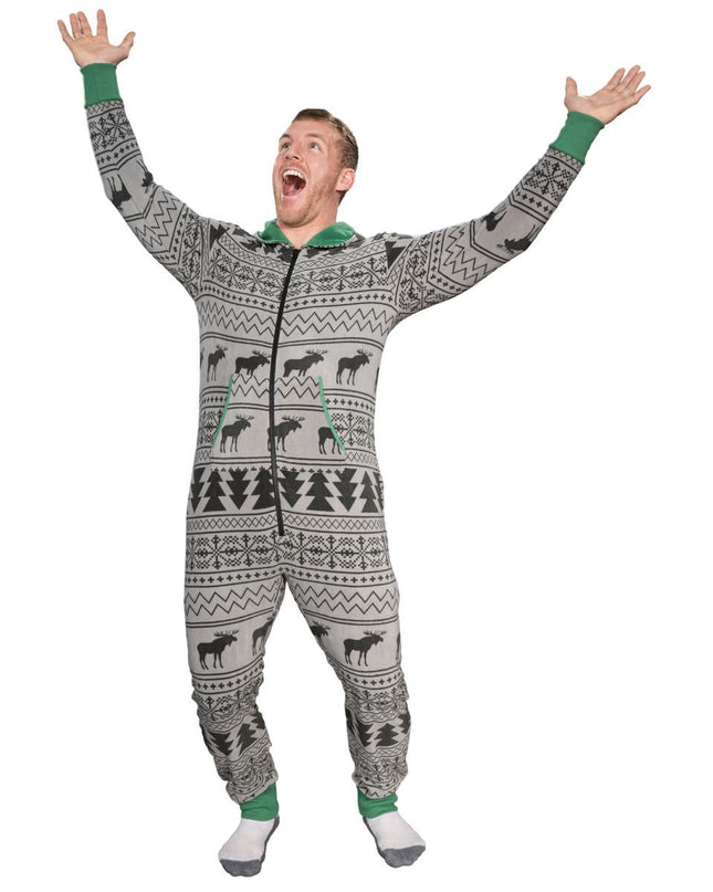 Ugly Christmas Sweater Fair Isle Adult Union Suit Pajamas
