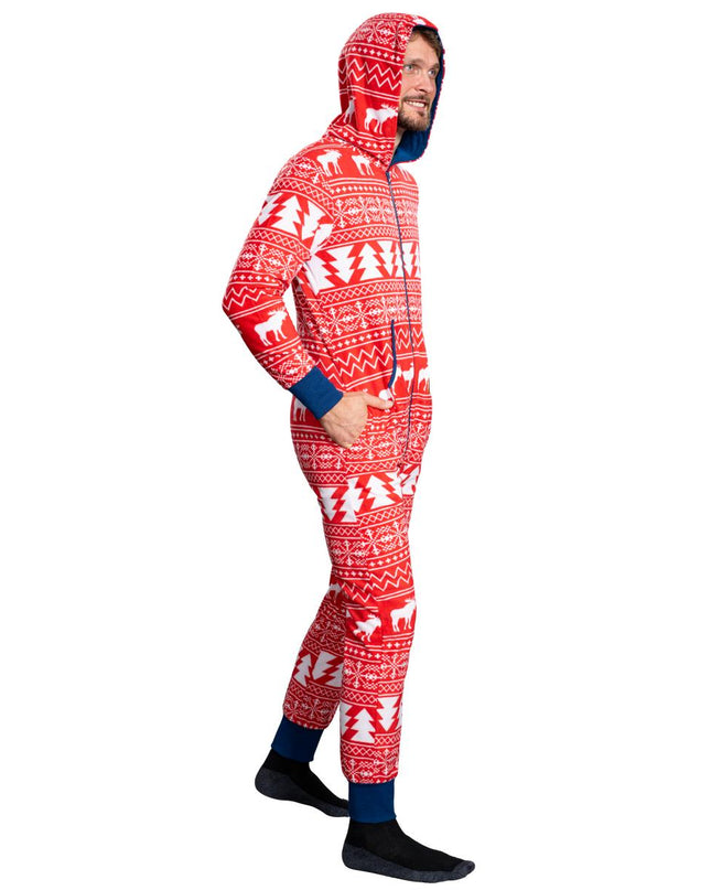 Ugly Christmas Sweater Fair Isle Adult Union Suit Pajamas