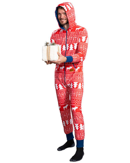 Ugly Christmas Sweater Fair Isle Adult Union Suit Pajamas