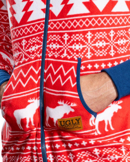 Ugly Christmas Sweater Fair Isle Adult Union Suit Pajamas
