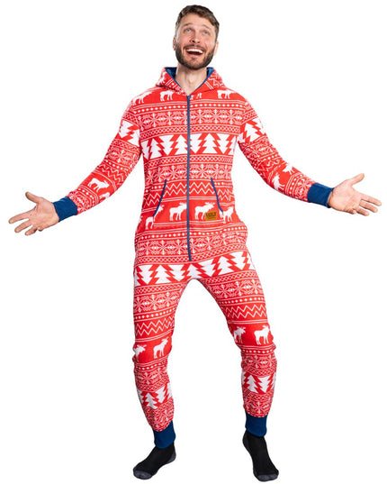 Ugly Christmas Sweater Fair Isle Adult Union Suit Pajamas