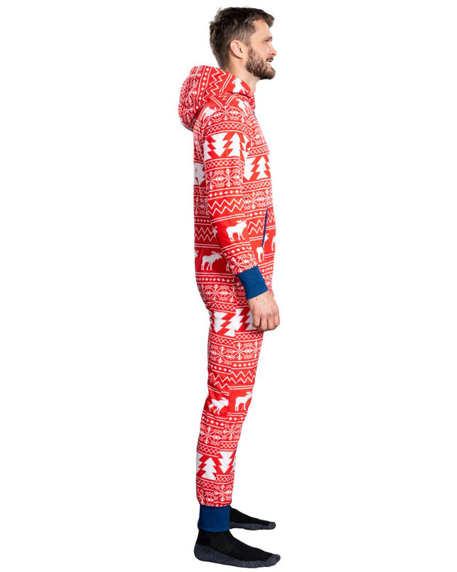 Ugly Christmas Sweater Fair Isle Adult Union Suit Pajamas