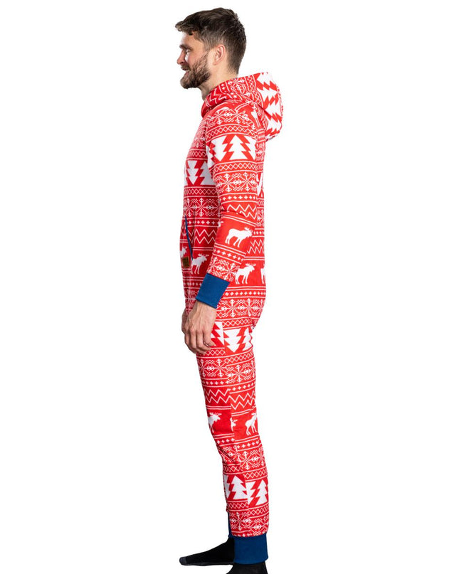 Ugly Christmas Sweater Fair Isle Adult Union Suit Pajamas