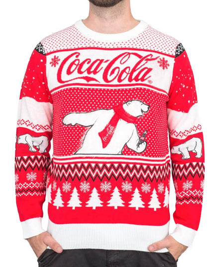 Coca-Cola Polar Bear Trees Ugly Christmas Sweater for Men