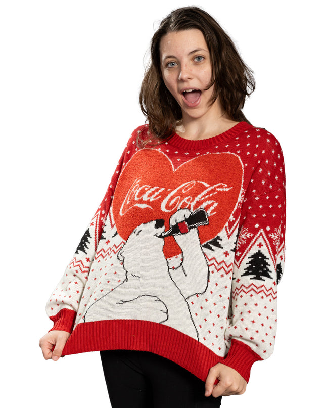 Women's Coca-Cola Polar Bear Love Ugly Christmas Sweater
