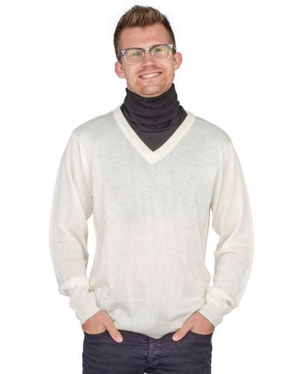Crazy Cousin Eddie V-Neck Sweater with Black Dickey
