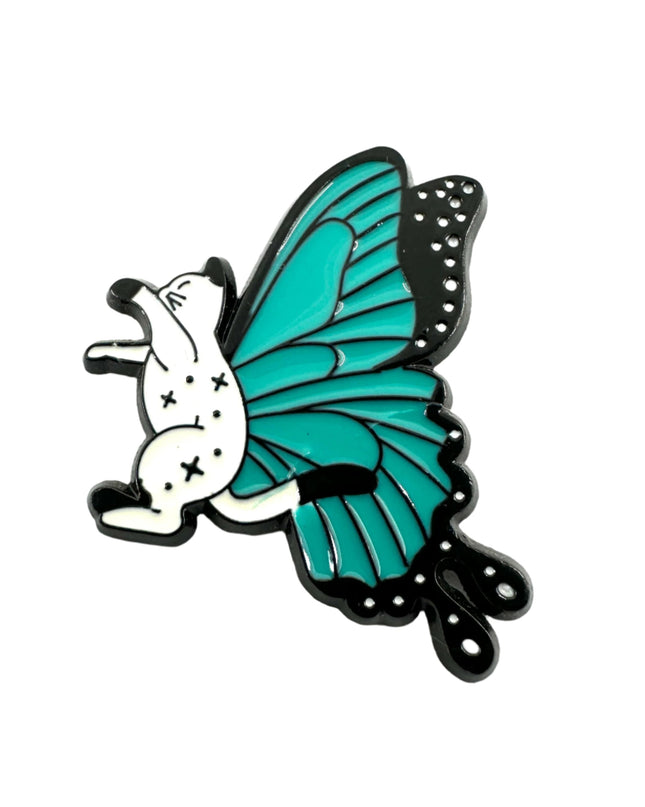 Cat Butterfly II Pin - Whimsical Accessory for Cat Lovers