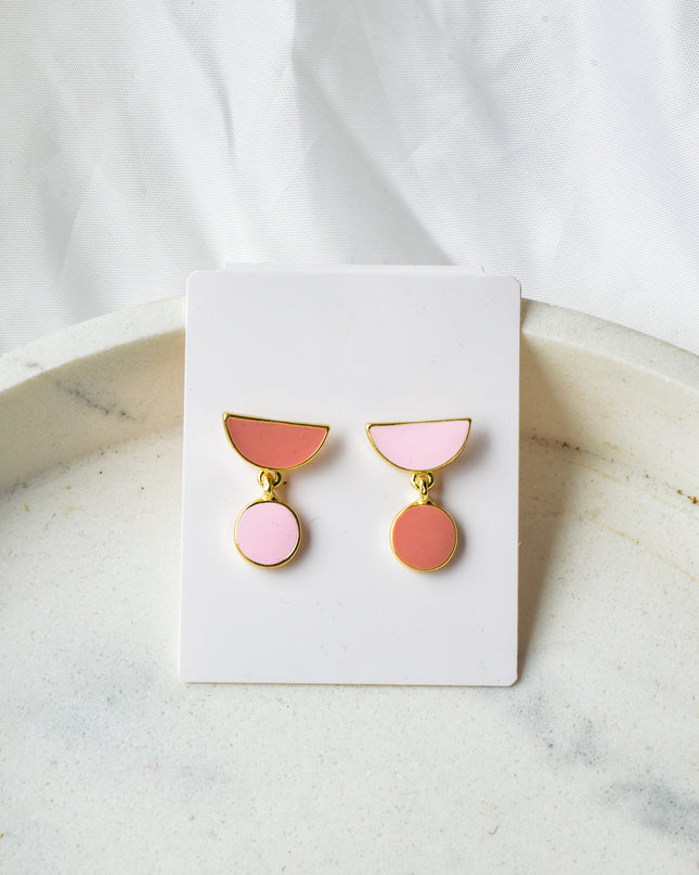 Asymmetrical Shape Earrings - Pastel