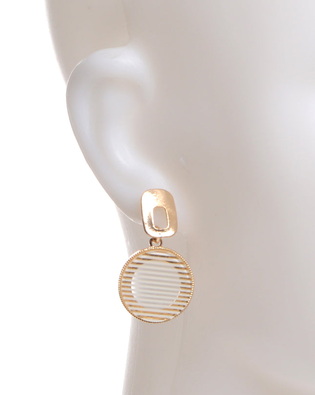 Beige Striped Earrings