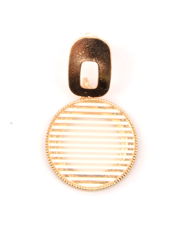 Beige Striped Earrings