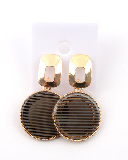 Black Striped Earrings