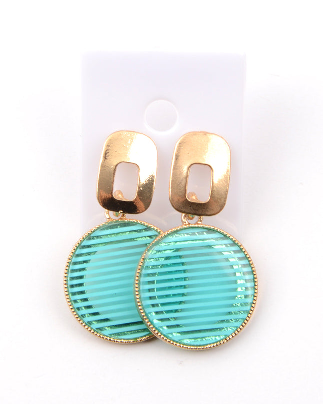 Blue Striped Earrings