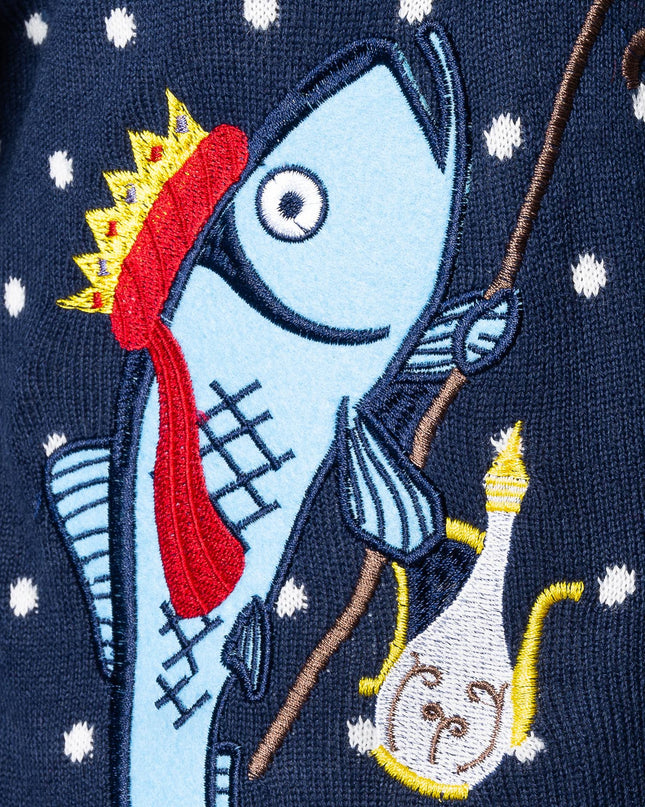 Men's Three Wise Fish Christmas Sweater