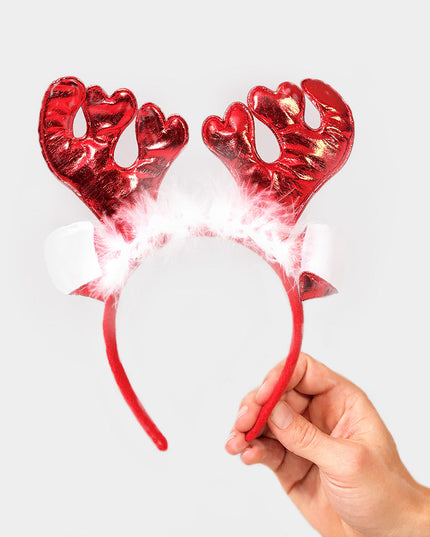 Red Reindeer Christmas Headband