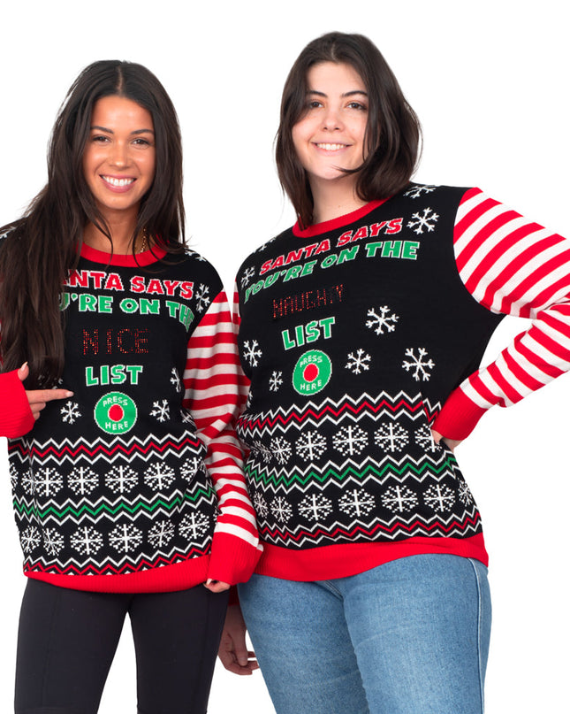 Santa Says Interactive LED Christmas Sweater