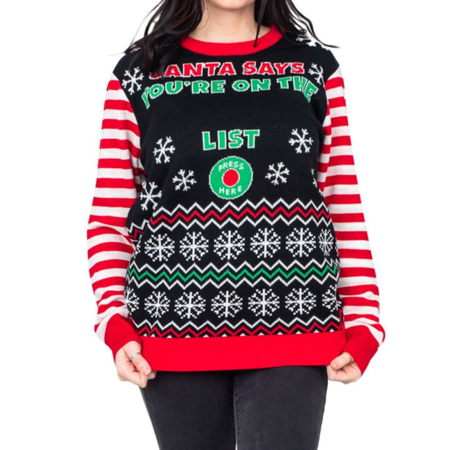 Santa Says Interactive LED Christmas Sweater