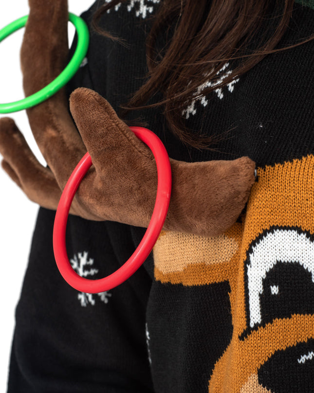 Reindeer Ring Toss 3D Ugly Christmas Sweater