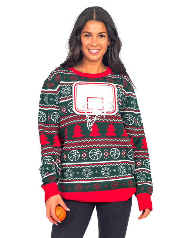 Basketball Net 3D Ugly Christmas Sweater