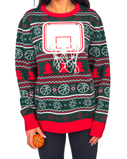 Basketball Net 3D Ugly Christmas Sweater