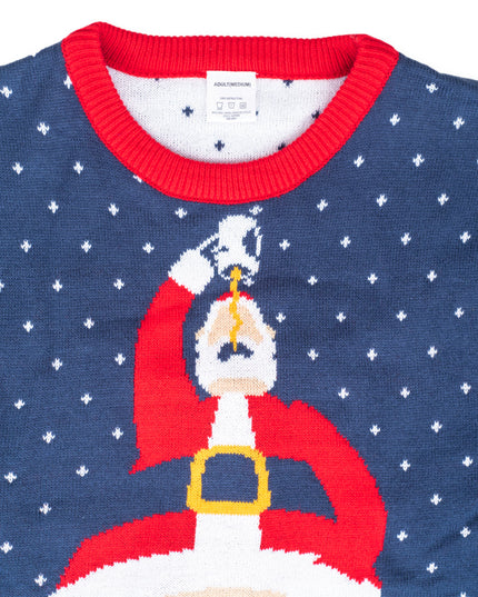 Santa Peeing Beverage Ugly Christmas Sweater