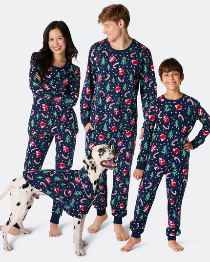 Blue Christmas Pattern Family Pyjamas