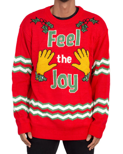 Feel The Joy Groping Hands Tacky Ugly Christmas Sweater
