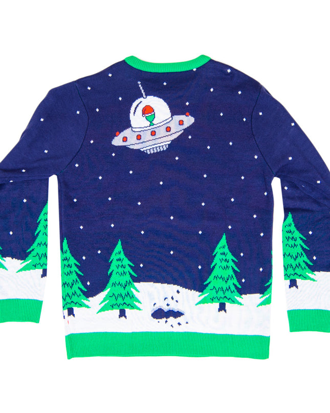 Flying Saucer Tree Abduction Ugly Christmas Sweater