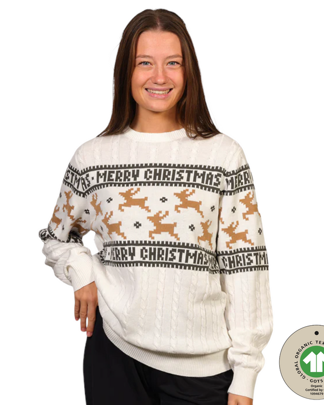 Christmas Sweater Marius for Women in Traditional Stylish White