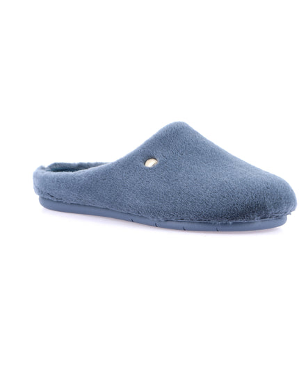 Grünland Women's Faux Fur Slippers in Jeans for Cozy Relaxation
