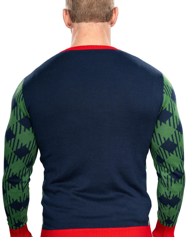 Golfing Santa Claus Knitted Ugly Christmas Sweater