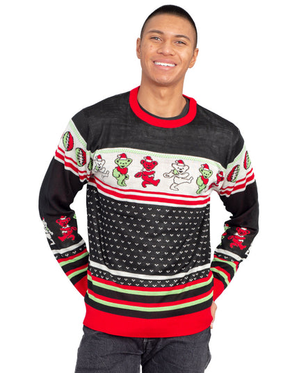 Grateful Dead Dancing Bears Tacky Ugly Christmas Sweater