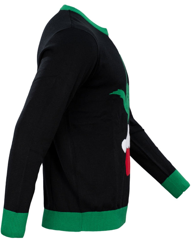 Green Cartoon Monster Middle Finger Unisex Ugly Sweater