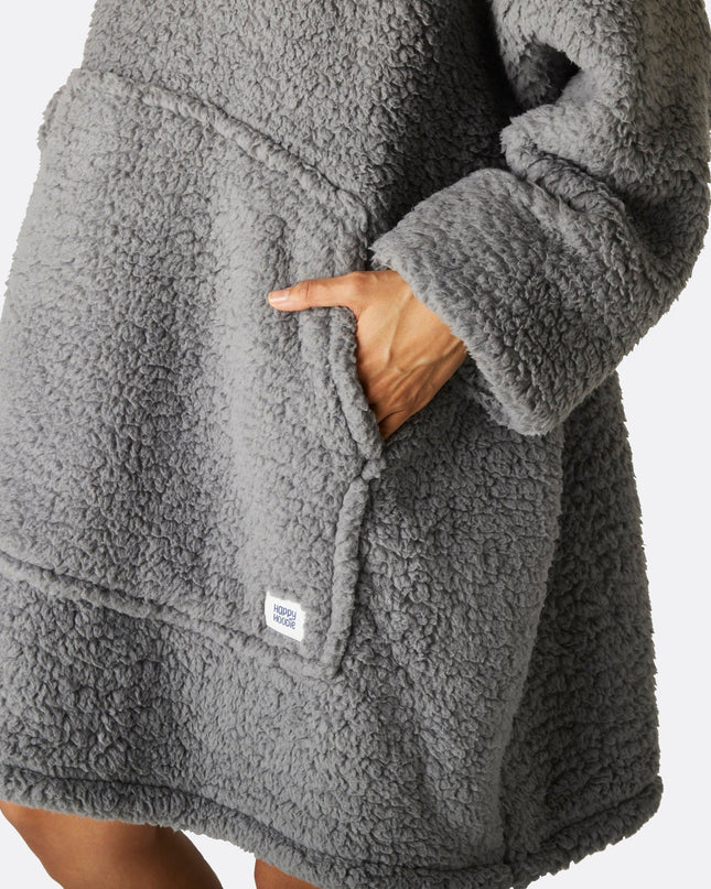 HappyHoodie Grey Sherpa for Adults - Bestselling Comfort