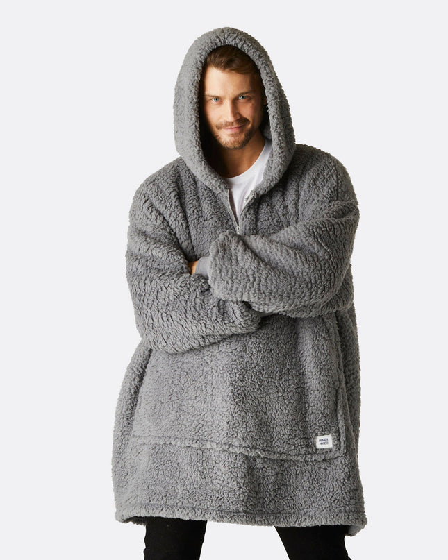 Grey Sherpa HappyHoodie
