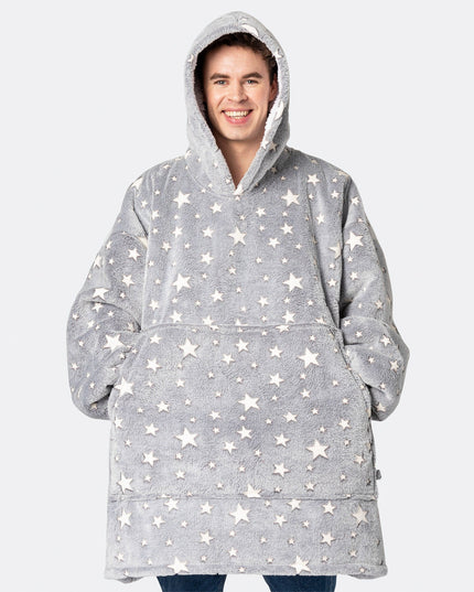HappyHoodie Grey Stars for Adults - Trendy Loungewear