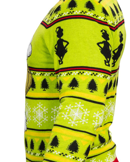 Grinchin pää joululahkoseppele rumassa joulupaidassa