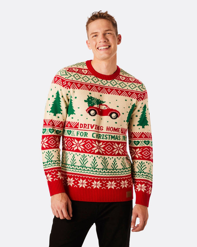 Men's Driving Home Christmas Sweater