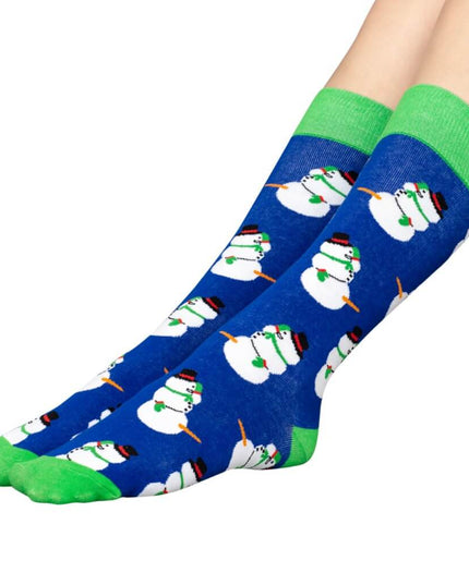 Happy Snowmen Ugly Christmas Socks for Adults