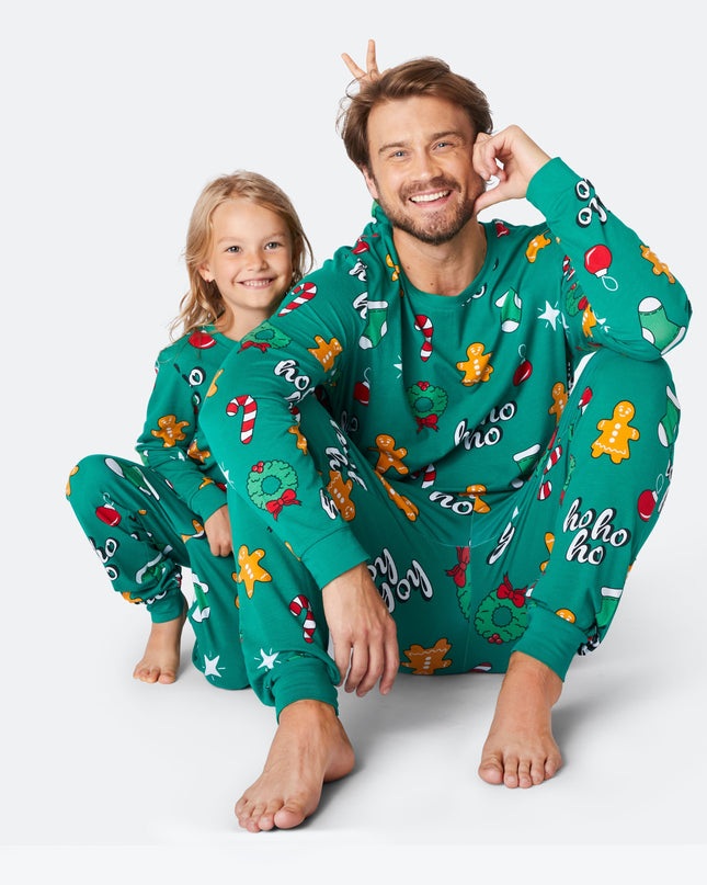 Green Hohoho Family Christmas Pajamas
