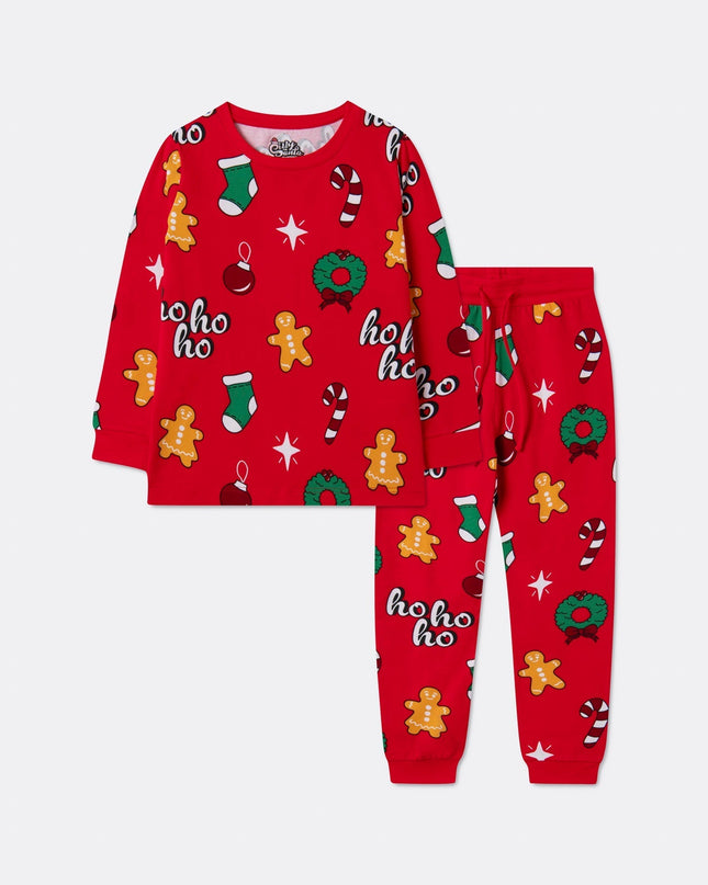 Kids' Red Hohoho Christmas Pajamas