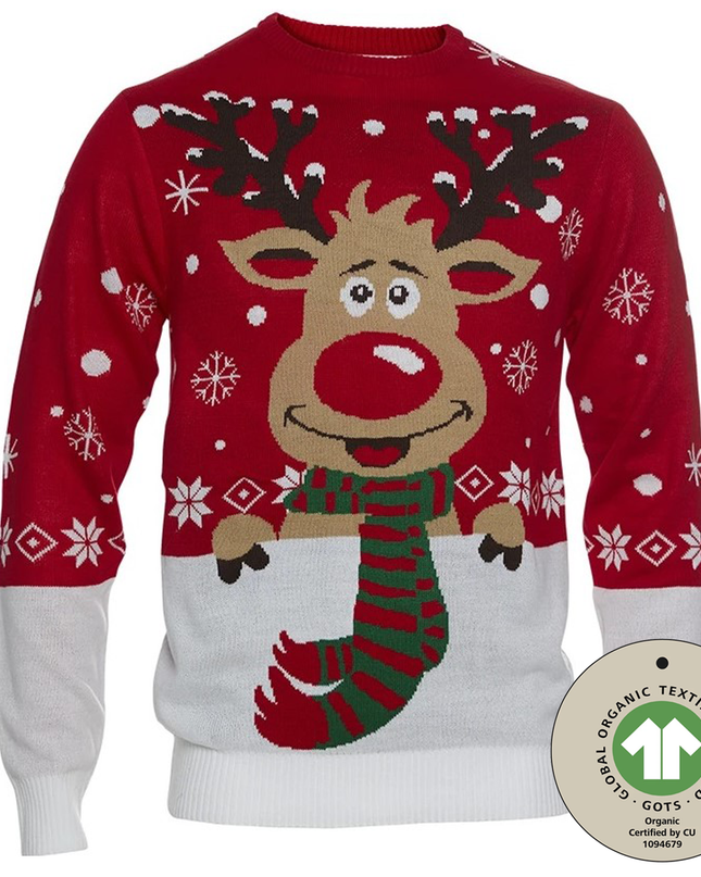 Rudolph with Scarf Christmas Sweater