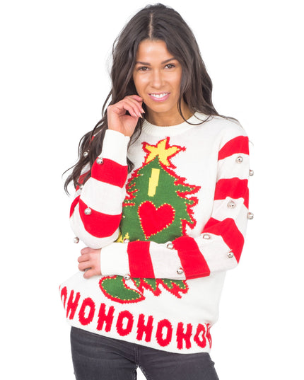 I Love Xmas HOHOHO Light Up and Bells Ugly Sweater